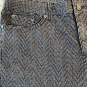 Prana Womens Kara Herringbone Pattern Gray Low Rise Pants Jeans Size 8 Skinny